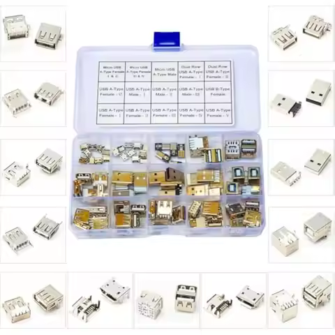 [New] USB 2.0 Female Pin PCB Mount Socket Type A/B