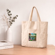 Tote bag with lock in the shape of Hanoi Vietnam, HANOI canvas tote bag, large size, multi-purpose w