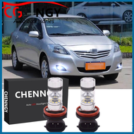 สำหรับ Toyota Vios 2nd Gen & 3rd Gen 2008-2019 (ไฟหน้า) - 2 PC LED สีขาวโปรเจคเตอร์ LED หมอกหลอดไฟชุ