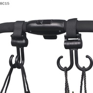 〔8C15〕 Double Hook Baby Stroller Hanger 360-degree Rotation Adjustment Cart Hook and Loop Fastener S