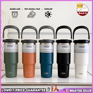 Tyeso Tumbler Handle 600/750/900/1050/1200ml Stainless Steel Double Layer Insulated Thermos Flask Water Bottle Botol Air
