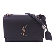 SAINT LAURENT 牛皮皮革Sunset銀扣鏈帶肩背袋