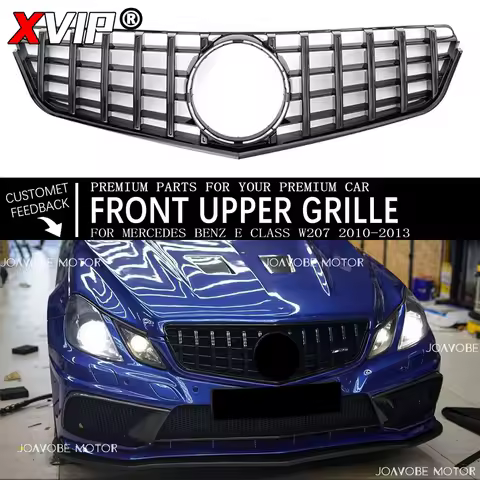 XVIP Glossy Black GTR Style Racing Grille Grill For Mercedes Benz E-Class W207 2D 2010-13 Coupe Conv