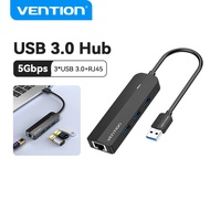 Vention USB HUB  3 Port USB 3.0 Hub with RJ 45 Gigabit Ethernet Adapter USB 3.0 HUB With Micro USB P