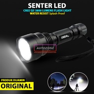 -TaffLED C8 Senter LED Flashlight Waterproof Cree Q5 3800 Lumens BAYAR DITEMPAT (COD)