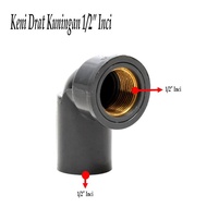 WHOLESALE Knee Threaded Inside KDD Aw 1/2" inch Brass Metal Insert Brass PVC SOVA Taiwan Knie/ Yello