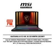 MSI Katana 15 HX AI GAMING LAPTOP B14WGK-283MY (i9-14900HX/16GB/1TB SSD/15.6" QHD 165HZ /NVIDIA RTX5