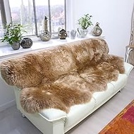 NF004CN Shearling Rug, Natural, Australia, Long Hair, 4 Pieces, Rug, Cinnamon, 39.4 x 70.9 inches (1