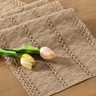 Jute Table Runner Bohemian Style American Light Luxury Coarse Linen Table Runner Holiday Party Decor
