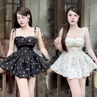 [REAL PHOTO GIVES PANTS] 4-Strap FLOWER PRINTED DRESS T017 (100% MY TRA MAY)