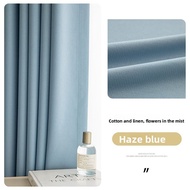 Thickened Cotton Linen Curtains Bedroom Blackout Double-Sided Customizable for Entire House H2.7- 4m