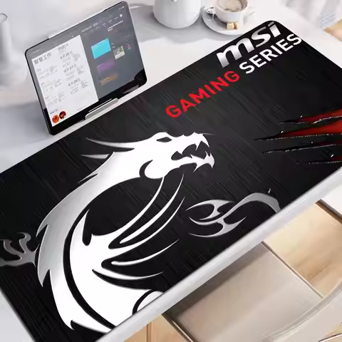 HD Print Gaming M-msi Mouse Pad XXL Large Desk Mat Non‑Slip Rubber Keyboard Mat Desktop Protector Ho