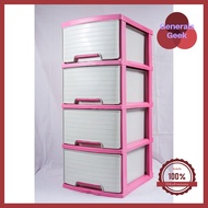คุ้มค่าตู้ลิ้นชัก 4 ชั้น สีชมพู รุ่น A-002-8 บริการเก็บเงินปลายทาง Generals Geek