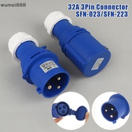 wumei888 32A 3pin Connector Industrial Male&female Plugs SFN-023/SFN-223 Waterproof IP44 220-240V~2P