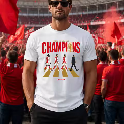 2026 Arsenal Champion Football T Shirt Men and Women Summer Cotton Y2K Clothing Fashion Round Neck S