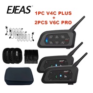 EJEAS 1PC V4C PLUS+2PCS V6C Pro 3 Users In-Ear Referee Intercom Headset Full Duplex Bluetooth Soccer