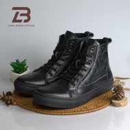 MOBATIC CAKRA HIGH ALL BLACK LOKAL BRAND - SEPATU SNEAKERS SLIP ON PRIA WANITA DEWASA TERBARU 2023 S