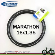 [Speed Park] Schwalbe MARATHON 16X1.35, Top Night Reflective High Pressure Puncture-Resistant Tire, 