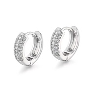 Hip-Hop Diamond Earrings Hoop Type Round Earrings Micro-Inlaid Zircon Men Women Full Diamond Earring