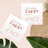 100Pcs, Rose Gold Luncheon Napkins Party 1963 Tableware For Women 62nd Birthday Party Decorations Su