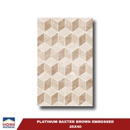 Keramik Dinding Kamar Mandi Platinum Baxter Brown Embossed 25x40