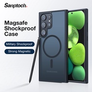 Sanptoch For Magsafe Military Shockproof Case For Samsung Galaxy S23 / S23+ / S23 Ultra Soft Edge Phone Case For Galaxy S23 Plus 5G Matte Translucent Hard Casing