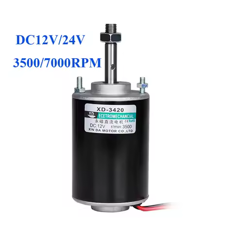 XD-3420 Permanent Magnet DC Motor 12V 3500RPM 24V 7000 RPM High Speed Motor,30W Miniature Motor,DC S