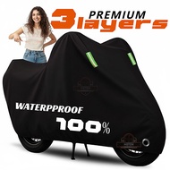 Motorcycle Cover Waterproof 3 Layers Heavy Duty Rain Dust Cover Sun Protective Reflective Penutup mo