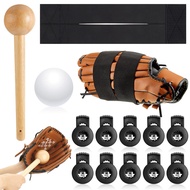 13 Pieces Baseball Glove Break in Kit Glove Wrap Glove Mallet Wood Shaping Hammer Training Baseball 