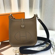 HERMES Mini evelyne - 灰銀配深藍背帶 U