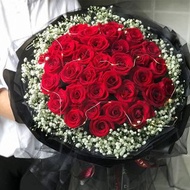 9、11、20、33朵紅色玫瑰花束滿天星鮮花花束｜情人節鮮花花束｜
