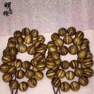 Full Water Deadwood Wave Bead Bracelet Wooden Buddha Beads Golden Silk Nanmu Bracelet Material Jewel