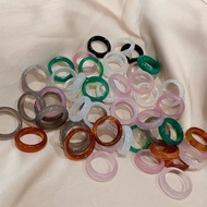 Agate Ring Running Ring Ring Tail Ring Ice Gray Pink White Black Red Green Agate Couple Ring Thumb R