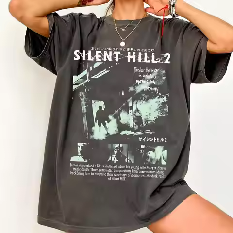 Silent Hill 2 Shirt, James Sunderland Maria T-shirt, Psychological Horror Gaming Tee, Retro 90s Vide
