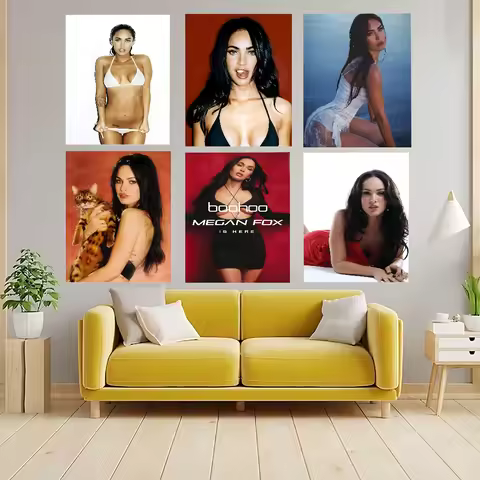 Megan Fox Vintage Posters Sticky Vintage Room Home Bar Cafe Decor Kawaii Room Decor