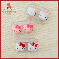 AS BEFORE JEWELRY โปร่งใส กล่องใส่คอนแทคเลนส์ Hello Kitty ซานริโอ แบบพกพา กล่องดูแลดวงตา น่ารัก กล่อ