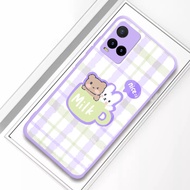 [U43] Vivo Y21 Y21S Lilac Bezel Glass Softcase - Vivo Mirror Softcase - Vivo Glass Case - Vivo Glass