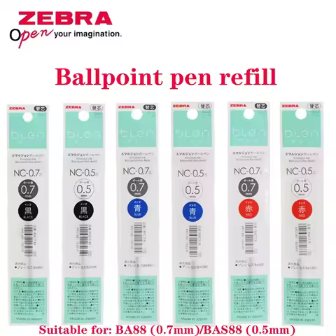 10PCS Japan ZEBRA Blen Ballpoint Pen Refill NC-0.7/NC-0.5 Back To School Kawaii Stationery Applicabl