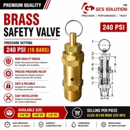 [VALVE] 16BARS, 240PSI BRASS SAFETY VALVE WITH ADJUSTABLE 3BAR TO 16BARS , PER PIECE!