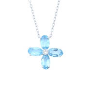 TAKA Jewellery Spectra Blue Topaz Diamond Necklace 9K Gold