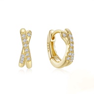 My Juvel 14K Gold 925 Sterling Silver Lucie Huggies Earrings Anting Anting For Women Gift