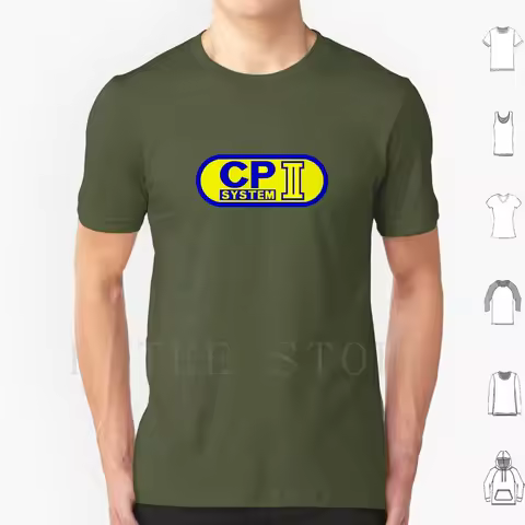 Cps Ii System 2 Logo T Shirt Print Cotton Arcade Gaming Akihabara Akiba Nakano Dnd Vs Darkstalkers C