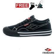Fromzero - Sepatu Sekolah Pria Wanita Fromzero Aransa Sneaker Black List White 36 - 45 free kaos kak