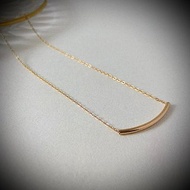 日本進口14k金簡約大氣微笑彎管氣質項鍊