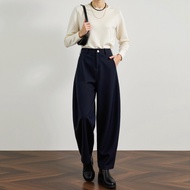 Tiiwgjiy | กางเกงบอลลูนวูลเทนเซลสำหรับผู้หญิงไซส์เล็ก