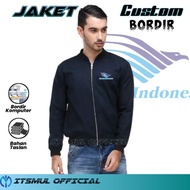 Garuda Indonesia Jacket Garuda Indonesia Embroidered Bomber Jacket