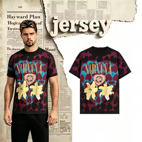 Nirvana Heart Shaped Box T-Shirt AOP XL Vintage Single Stitch MODERN Giant Tag Family Kids Tees Fash