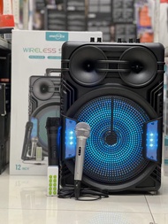 ลำโพงบลูทูธไร้สาย รุ่นGTS-2069 ดอก12นิ้ว แถมไมค์ลอย-ไมค์สาย-รีโมท รองรับAUX TF USB ปรับเบสและแอคโค่