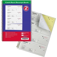 Money and Rent Receipt Book 2-Part Carbonless 7-5/8" x 11" Spiral Bound 200 Sets per Book 4 Receipts