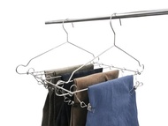 曬完衣服直接整串放入衣櫃 不鏽鋼裙褲夾 褲架  曬衣架 晾衣架